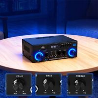 2X MINI WZMACNIACZ AUDIO 800W BLUETOOTH Z MIKROFONEM I WEJŚCIEM USB DO DOMU