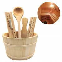 Zestaw Akcesoriów Do Sauny Nr1 Ceber Chochla Termometr Klepsydra