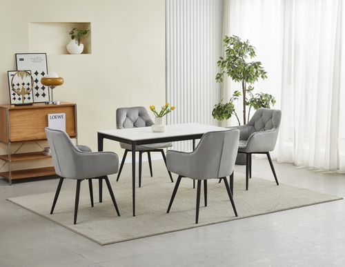 Krzesło JORK360 - aksamit srebrno-szary / nogi czarne x 1 na Arena.pl