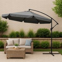 PARASOL OGRODOWY IKAR-BL-GR SZARY SKŁADANY Z WYSIĘGNIKIEM + POKROWIEC