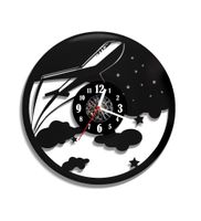 Zegar ścienny z płyty winylowej Samolot 37.4