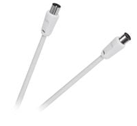 KABEL ANTENOWY TV - VIDEO BIAŁY 1,5M WTYK MĘSKI - ŻEŃSKI
