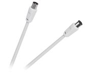 KABEL ANTENOWY TV - VIDEO BIAŁY 1,5M WTYK MĘSKI - ŻEŃSKI
