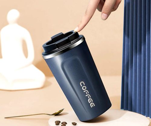 Kubek COFFEE termiczny termos kawę szczelny 510ML  C45_Granatowy na Arena.pl