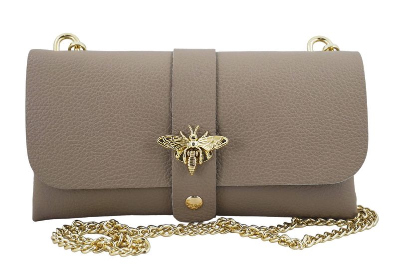 Torebka kopertówka na łańcuszku - Beżowa zdjęcie 1