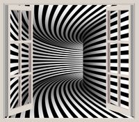 FOTOTAPETA 3D OKNO widok abstrakcja pasy tunel