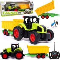 DUŻY TRAKTOR ZDALNIE STEROWANY CIĄGNIK Z PRZYCZEPĄ RC PILOT WYWROTKA