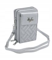 Victoria J. - torebka rowerówka portfel etui na telefon srebrny VJ2008