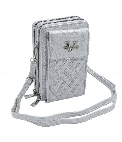 Victoria J. - torebka rowerówka portfel etui na telefon srebrny VJ2008 na Arena.pl