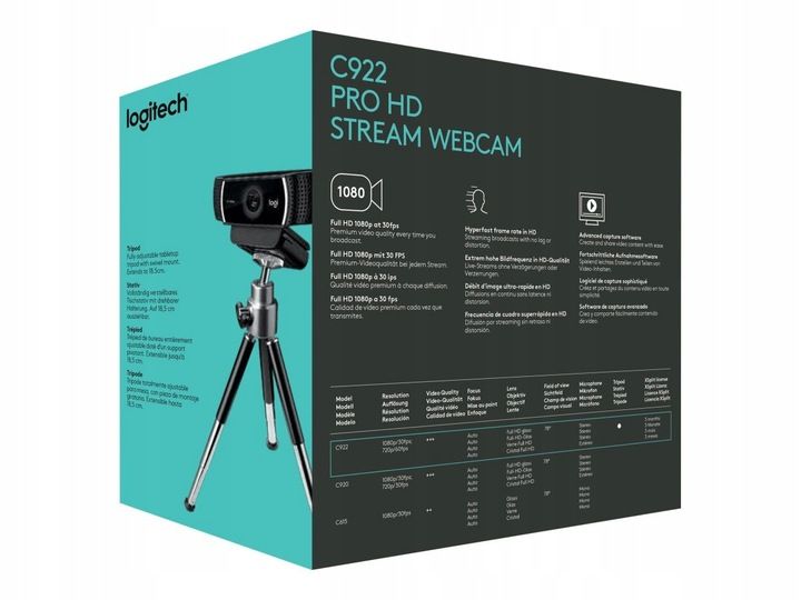 Logitech C922 Pro Strea m Webcam 960-001088 zdjęcie 12