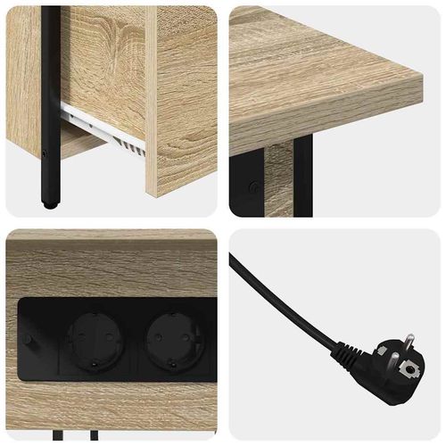 Szafka Nocna dąb sonoma 60 x 30 x 61 cm Materiał drewnopochodny na Arena.pl