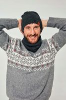 Czapka zimowa męska na polarze Grafitowa