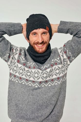 Czapka zimowa męska na polarze Grafitowa na Arena.pl