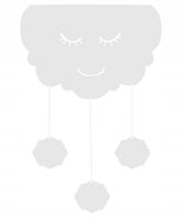 Ozdoba do pokoju dziecka lambrekin z zawieszkami CHMURKA biala 60x95
