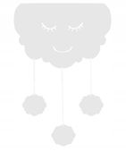 Ozdoba do pokoju dziecka lambrekin z zawieszkami CHMURKA biala 60x95