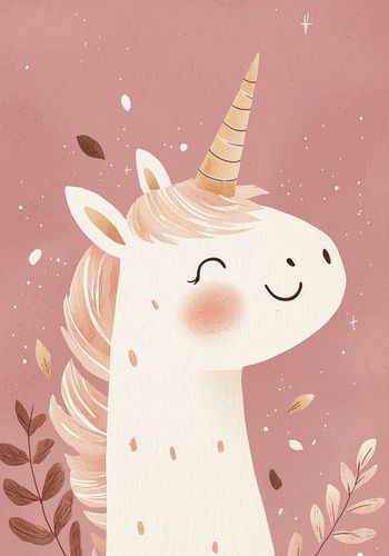 Plakat 70x100cm Wzory dla Dzieci, Dziewczynki Do Domu - Jednorożec na Arena.pl