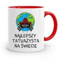 Dla Tatuażystki Tatuażysty Kubek Czerwony Prezent Z Nadrukiem Ze Zdjęciem