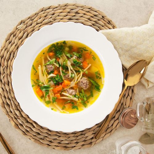 Talerz Obiadowy Głęboki na Zupę Porcelanowy Biały Klasyczny 24 cm 350 ml na Arena.pl