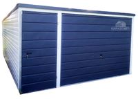 GARAŻ BLASZANY 4M X 5M SPAD W TYŁ - BRAMA - DRZWI - ANTRACYT 4X5 GB315