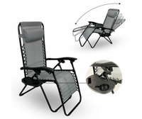 Krzesło ogrodowe leżak składany FARO 65x90x110cm jasnoszare