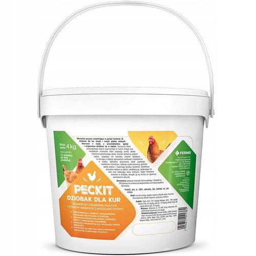 Dziobak dla kur PECKIT 4kg witaminy dla kur niosek na kanibalizm z muszlami na Arena.pl