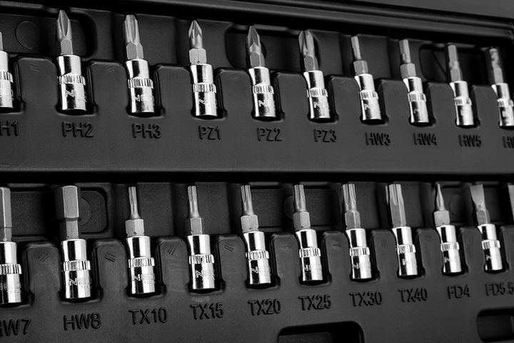 NEO 10-004 ZESTAW KOMPLET KLUCZE NASADOWE 1/4'' 46el CRV NASADKI TORX BITY zdjęcie 2