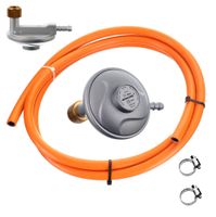 reduktor kątowy propan 3/8”l gwint butla turystyczna wąż gazowy 2m opaski