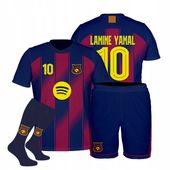 YAMAL Barcelona STRÓJ PIŁKARSKI Komplet KOSZULKA +SPODENKI+GETRY 140