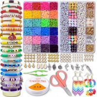 ZESTAW KORALIKÓW DO ROBIENIA BRANSOLETEK BIŻUTERII LITERKI KORALIKI PREZENT