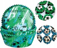 PAPILOTKI DO MUFFINEK foremki na babeczki DEKORACJE urodziny PIŁKA NOŻNA