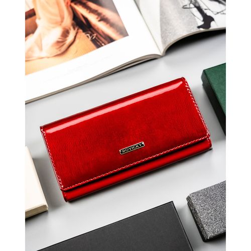 duży, czerwony portfel damski ze skóry naturalnej i ekologicznej - rovicky na Arena.pl