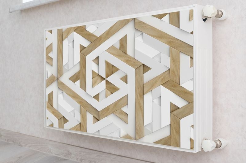 Osłona MAGNETYCZNA Na Kaloryfer Abstrakcja Mozaika Drewno 90cm x 60cm zdjęcie 4
