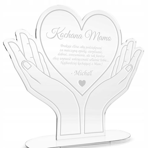 PREZENT DLA MAMY STATUETKA serce na DZIEŃ MATKI kolorowy nadruk na Arena.pl