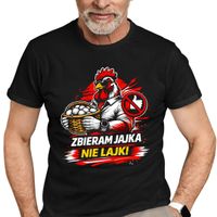 Zbieram jajka, nie lajki - męska koszulka na prezent Czarny XXXL T-shirt