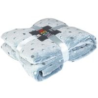 Koc narzuta z mikrofibry NEON 150x200 Darymex jasno niebieski w kropki