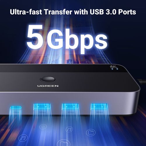 2w1 przełącznik switch hdmi / usb-a / usb-b / usb-c / microusb czarny na Arena.pl