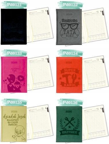 Stylowy kalendarz twoje imię napis książkowy A5 2026 grawer terminarz na Arena.pl