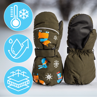 Rękawiczki Zimowe Jednopalczaste Zielone Narciarskie Wodoodporne Rękawice