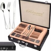 ROSSNER SZTUĆCE ZESTAW SZTUĆCÓW W WALIZCE 72EL SERWIS OBIADOWY NA 12 OSÓB