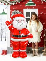 DUŻY BALON NA BOŻE NARODZENIE FIGURKA MIKOŁAJ DMUCHANY DO DOMU DEKORACJA XL