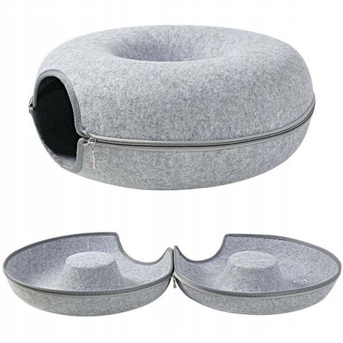 Legowisko Dla Kota Dwuczęściowe Okrągłe Donut Tunel Budka Domek 50 x 50 cm na Arena.pl