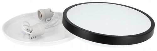 Lampa sufitowa plafon LED 2X E27 okrągły czarny na Arena.pl