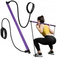 KIJ DRĄŻEK TRENINGOWY Z EKSPANDERAMI DO PILATESU FITNESSU GUMY