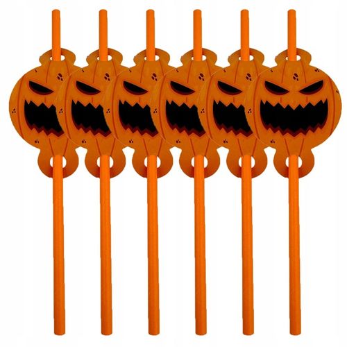 Duży Zestaw Talerzyki kubeczki serwetki słomki Halloween Dynia 40szt na Arena.pl