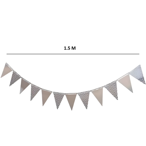 Girlanda Baner Trójkątna Urodziny Srebrna 1.5 m Dekoracja Na Imprezę na Arena.pl