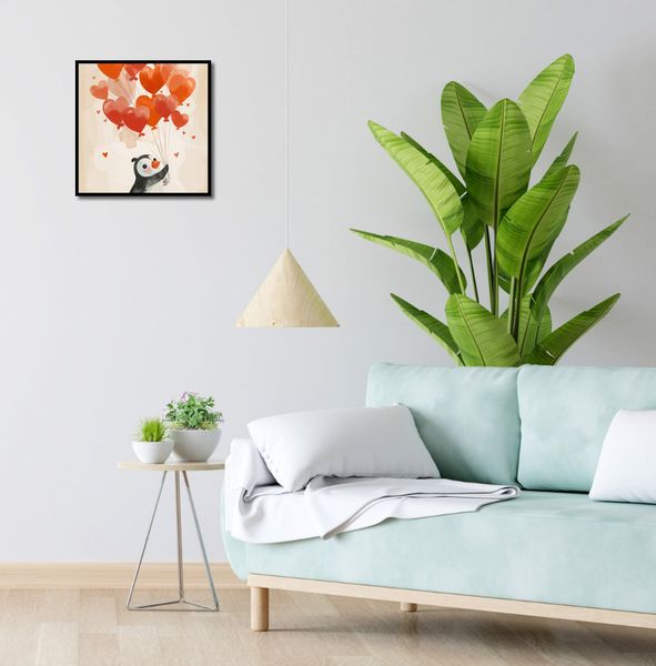 Plakat 40x40cm Pingwinek z Balonami zdjęcie 4