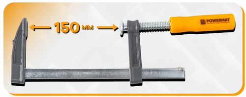 ŚCISK STOLARSKI ŚRUBOWY ZACISK 150x50 MM TYP F STALOWY DO DREWNA WARSZTATU na Arena.pl