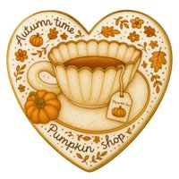 CIASTKO LUKROWANE FILIŻANKA Z DYNIĄ ROZ. L SERCE JESIEŃ RĘCZNIE ROBIONE