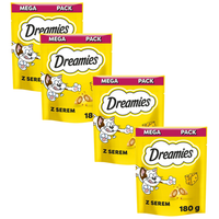 Dreamies Karma uzupełniająca dla kotów i kociąt z serem 180 g x 4 sztuki