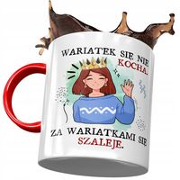 Kubek Czerwony Śmieszny Wariatek Się Nie Kocha Z Nadrukiem Ze Zdjęciem